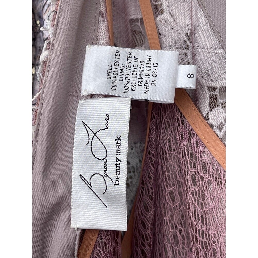 Byron Lars Beauty Mark Ombre Floral Lace Reversible Dress Rose Buttons Mauve 8 - Picture 11 of 12